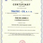Zertifikat ČSN 15085-2